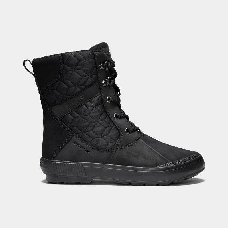 Keen Elsa II Waterproof Quilted Womens Winter Boots Black Stockists NZ (7516-LYCXS)